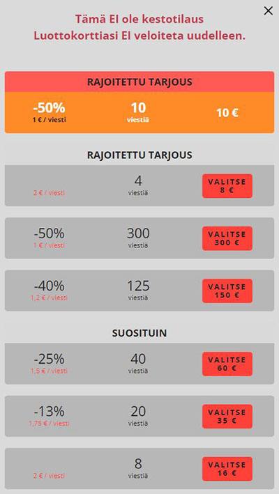 Hinnoittelu ja Maksutavat